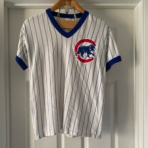 Vintage Majestic Chicago Cubs PinStriped Blank Jersey Shirt